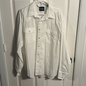 Wrangler white pearl snap